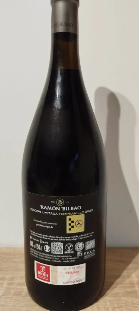 botella de vino ramon bilbao